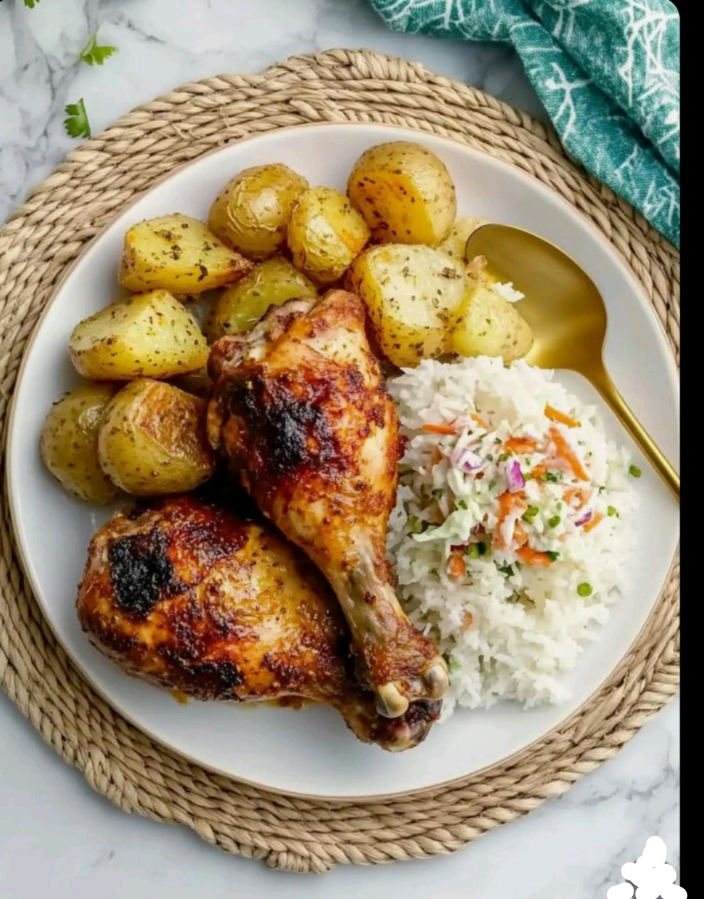 CHICKEN ¼ + FRIED POTATOES